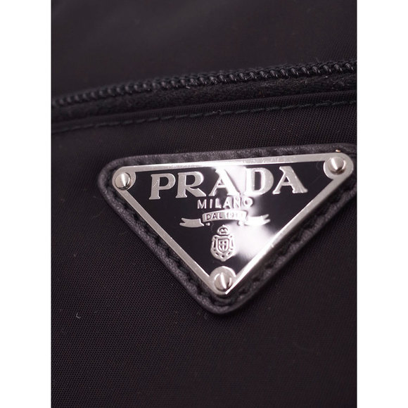 Prada Studded Belt Nylon Shoulder Bag Black - Picture 8 of 9